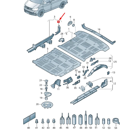NEW VW TRANSPORTER VI T6 C-PILLAR RIGHT INSERT PLATE 7H0802822F