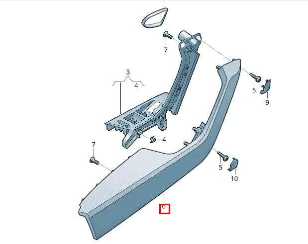 NEW VW PASSAT B8 FRONT RIGHT DOOR PANEL CARD ARMREST 3G0867166ARY1 ORIGINAL