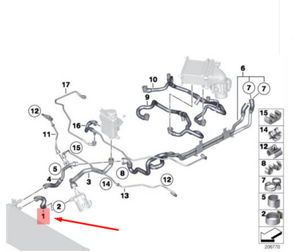 new bmw 7 f01 radiator coolant hose 17227575390 7575390 original
