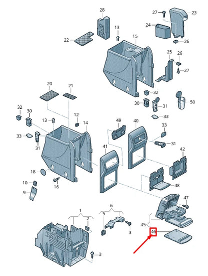NEW VW SHARAN 7N REAR CUPHOLDER LID 7N0862543NA2