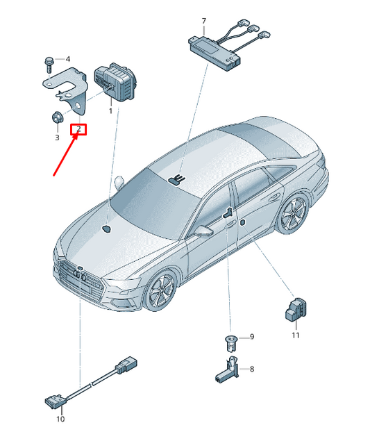 NEW AUDI E-TRON GEN ELECTRONIC SIREN RETAINER RHD 4KR951285 ORIGINAL