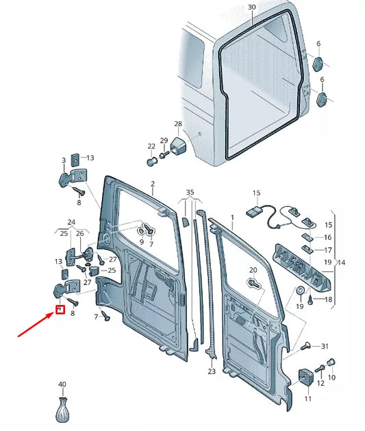 NEW VW TRANSPORTER VI T6 REAR WING DOOR RIGHT LOWER HINGE 7H0827154F