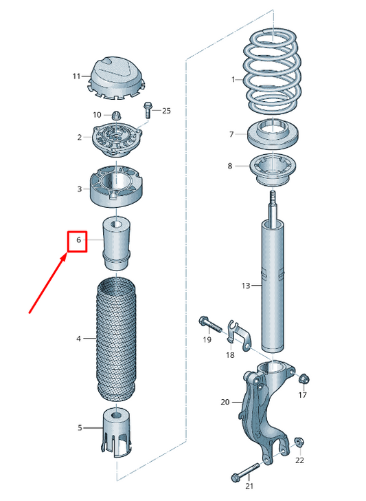 NEW VW TOUAREG CR FRONT SHOCK ABSORBER RUBBER STOP 4M4412131B ORIGINAL