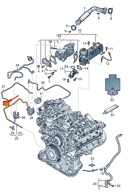 new audi a8 d5 engine vacuum line 059131377ab original