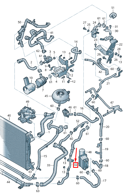 new audi q5 fy coolant pipe with coolant hose 80a145919al original