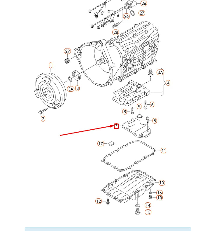 NEW AUDI Q7 4L TRANSMISSION OIL STRAINER 09D325435