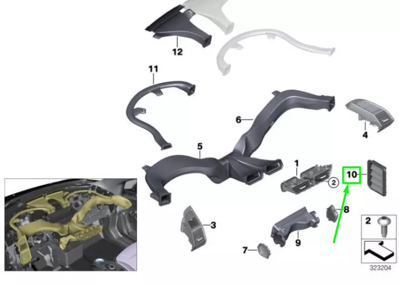NEW BMW 1 F20 REAR QUARTER PANEL AIR VENT 64229201647 ORIGINAL