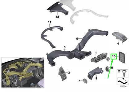 NEW BMW 1 F20 REAR QUARTER PANEL AIR VENT 64229201647 ORIGINAL