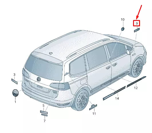 NEW VW SHARAN 7N FENDER BADGE 7N0853688BYMS