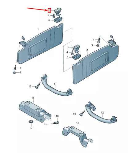 NEW AUDI A6 AVANT C7 SUN VISOR HOLDER 4F0857561 Y20 4F0857561Y20 ORIGINAL