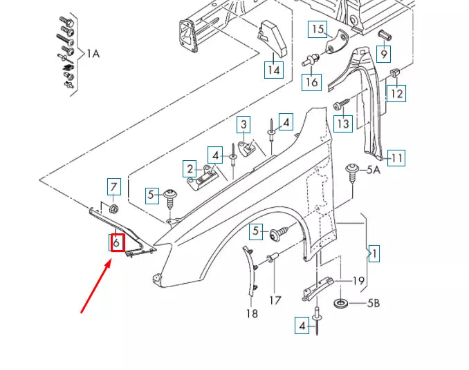 NEW AUDI A4 B8 FRONT RIGHT FENDER LOWER BRACE 8K0821136M