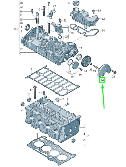NEW VOLKSWAGEN PASSAT B8 3G TIMING BELT PROTECTION COVER 04E109121D