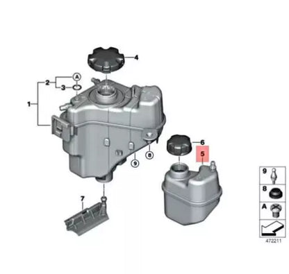 NEW BMW 1 F21 F20 LCI COOLANT EXPANSION TANK 17138617045 8617045 ORIGINAL