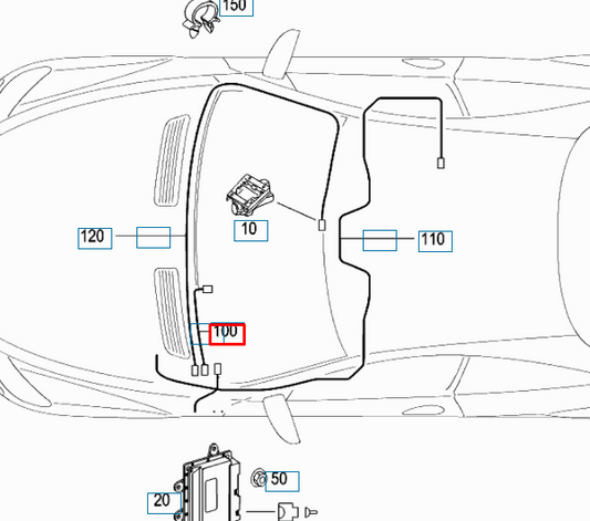 new mercedes-benz s coupe c216 front night vision cable line a2214405207