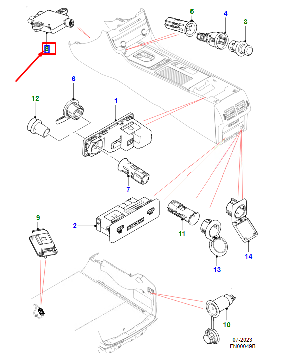 new jaguar xf x260 audio auxiliary jack t2h17460 original