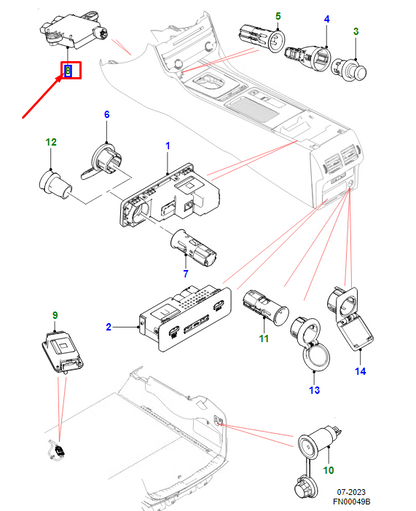 new jaguar xf x260 audio auxiliary jack t2h17460 original