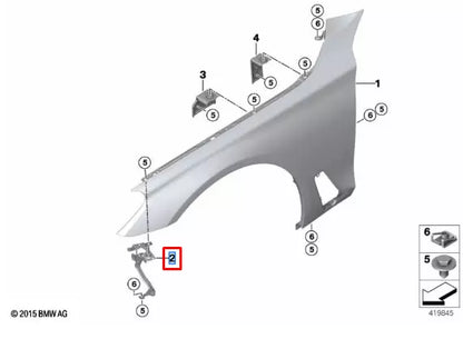 NEW BMW 6 GRAN TURISMO G32 FRONT RIGHT FENDER HOLDER 41007481064 ORIGINAL