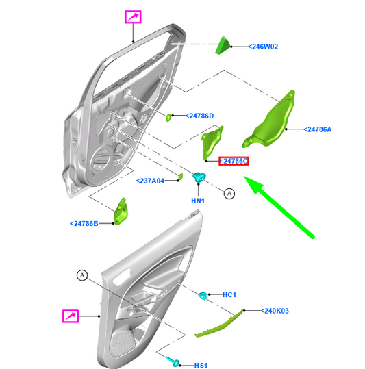 new ford ecosport mk2 bk rear right door water splash shield 1810337 original