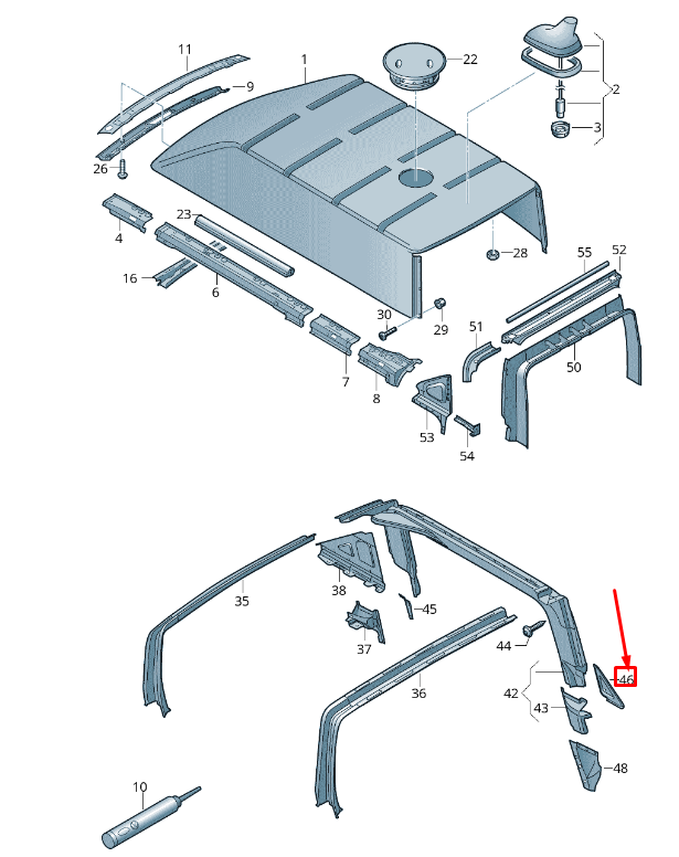 NEW VW TRANSPORTER VI T6 C-PILLAR UNCTION PLATE 7H3817736 ORIGINAL