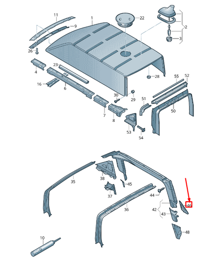 NEW VW TRANSPORTER VI T6 C-PILLAR UNCTION PLATE 7H3817736 ORIGINAL