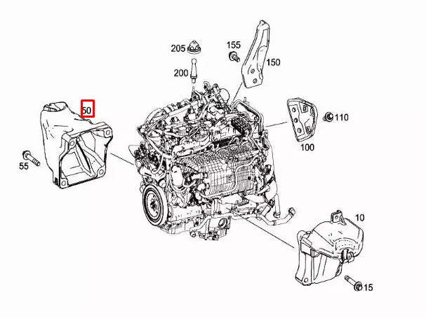 NEW MERCEDES-BENZ A W177 ENGINE BRACKET RIGHT SIDE A6542231000