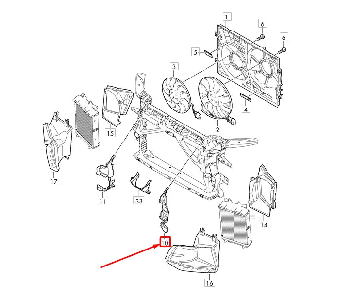 NEW AUDI RS3 8V LEFT AIR GUIDE 8V0121283S ORIGINAL