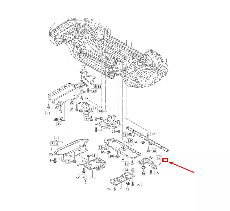 NEW VOLKSWAGEN TOUAREG CR REAR LEFT UNDERBODY COVER 4M4825213D 2020