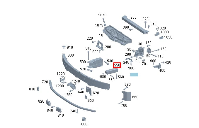 NEW MB EQS V297 FRONT BUMPER REINFORCEMENT EXTENSION A2976200102 ORIGINAL