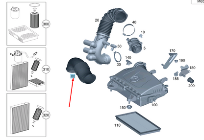 new mercedes-benz vito w447 raw air line a4475280724 original