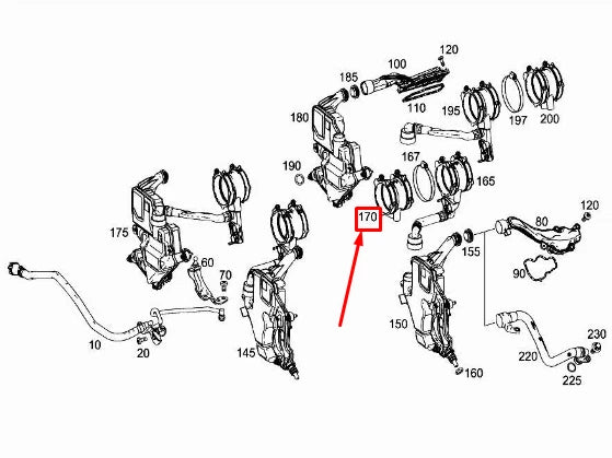 NEW MERCEDES-BENZ E W213 LEFT ENGINE VENT LINE BOOT A1770940400 ORIGINAL
