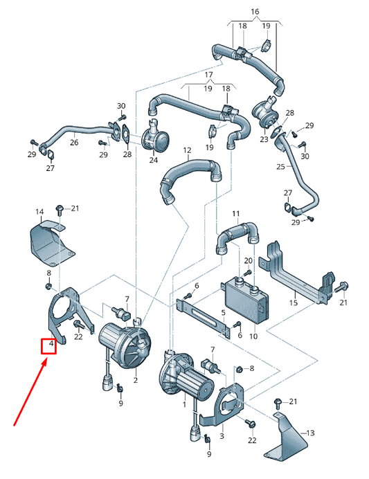 new audi a8 4h right secondary air injection pump bracket 4h0906617m original