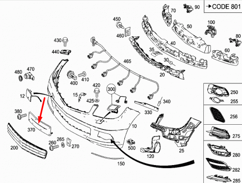 NEW MB C-CLASS W204 FRONT BUMPER LICENSE NUMBER PLATE A2048170378 2010 ORIGINAL