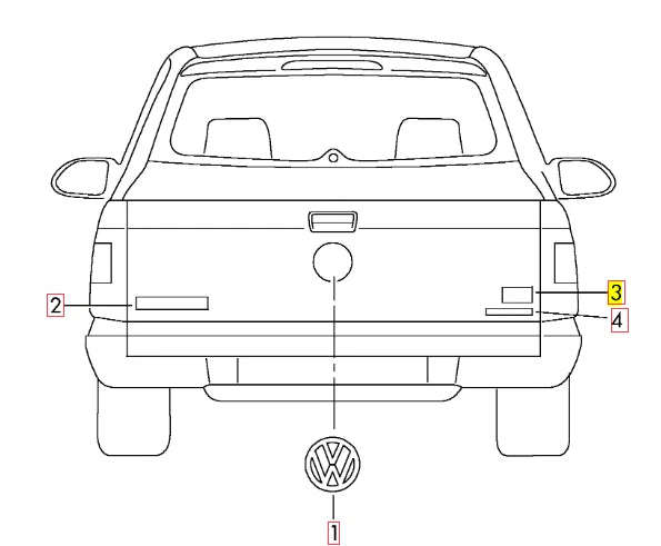 VW AMAROK CRAFTER REAR BOOT LID BADGE "TDI" INSCRIPTION EMBLEM NEW