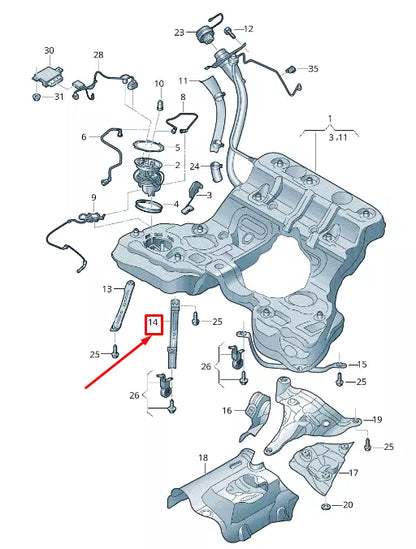 NEW AUDI A8 4N CENTER RIGHT FUEL TANK TENSIONING STRAP 4N0201654B