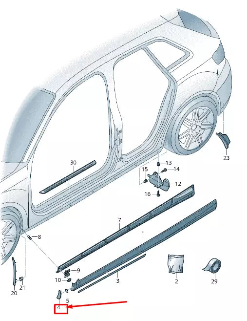 NEW AUDI RS3 LEFT SIDE MEMBER TRIM COVER 8V4853293