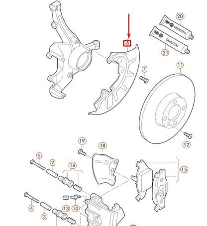 NEW VW BEETLE 9C FRONT LEFT BRAKE DISC PROTECTION COVER PLATE 1J0615311A