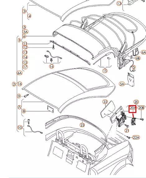 NEW AUDI TT MK2 ROOF FLAP MOTOR ACTUATOR 8J0959311A