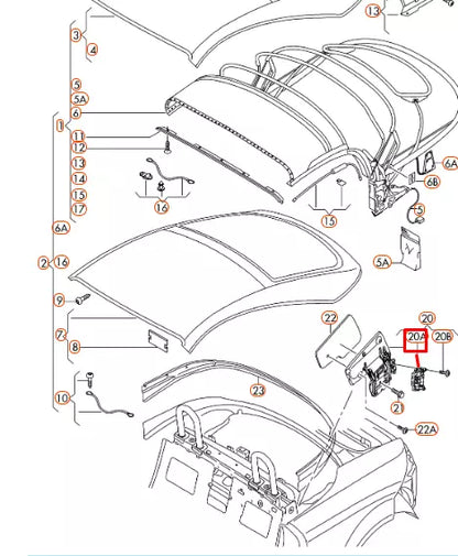 NEW AUDI TT MK2 ROOF FLAP MOTOR ACTUATOR 8J0959311A