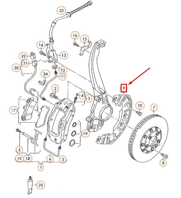 NEW AUDI Q7 4L FRONT BRAKE DISC PROTECTION COVER PLATE 7L0615311B ORIGINAL