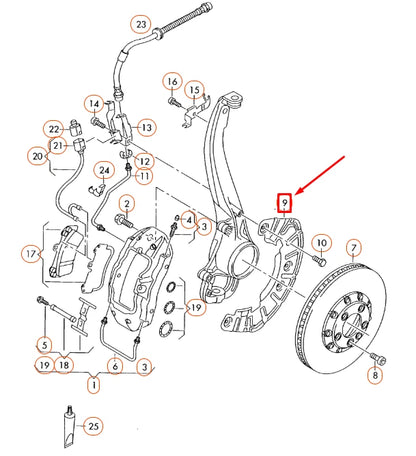 NEW AUDI Q7 4L FRONT BRAKE DISC PROTECTION COVER PLATE 7L0615311B ORIGINAL