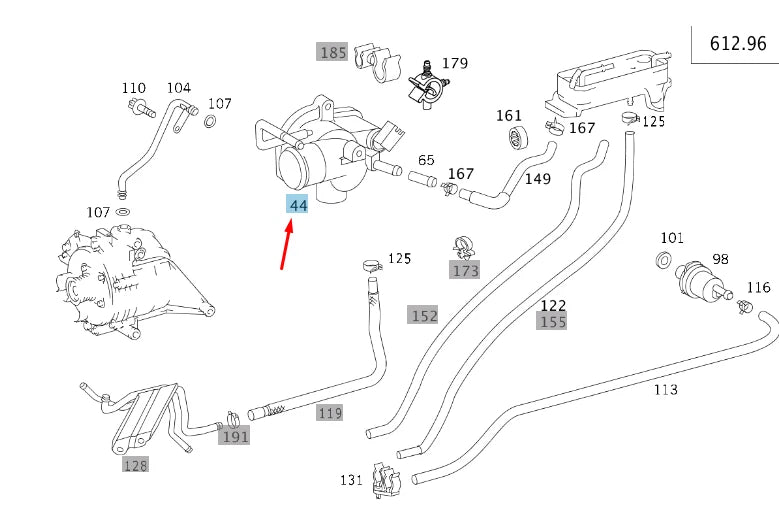 NEW MERCEDES-BENZ ML W163 THERMOSTAT PARTS KIT A6122000015 ORIGINAL