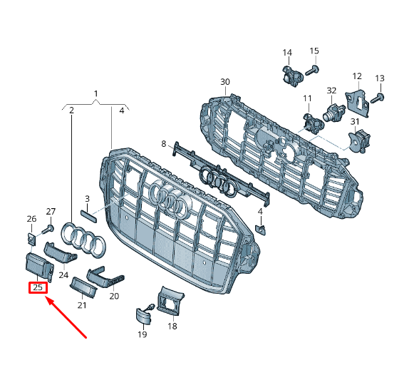new audi q7 4m right radiator grille cover 4m0807412 t94 4m0807412t94 original