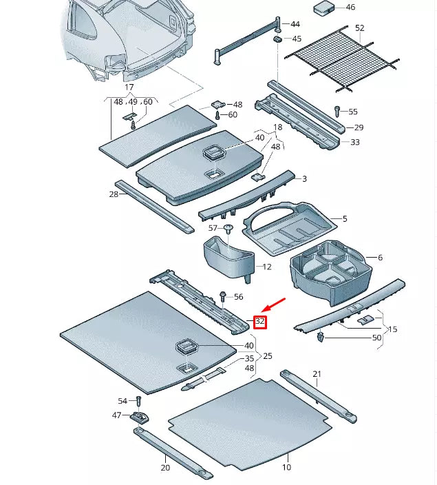 NEW VW TOUAREG 7P MK2 BOOT FLOOR PLATE LEFT UNDERLAY 7P0863599A