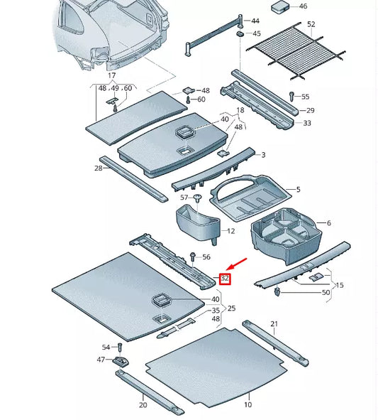 NEW VW TOUAREG 7P MK2 BOOT FLOOR PLATE LEFT UNDERLAY 7P0863599A