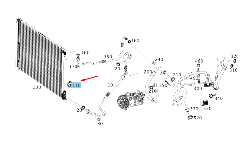 NEW MB CLS C257 CONDENSER PRESSURE/TEMPERATURE SENSOR A0009052104 ORIGINAL