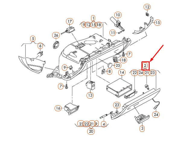 NEW AUDI A4 B8 GLOVE COMPARTMENT LID LHD 8K18571246PS ORIGINAL
