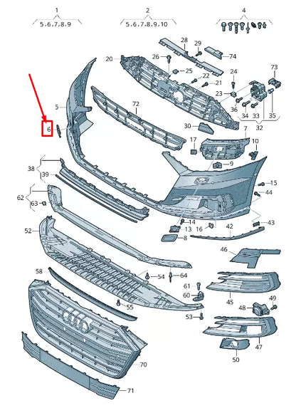 NEW AUDI A8 4N FRONT BUMPER TOWING EYE COVER 4N0807241GRU
