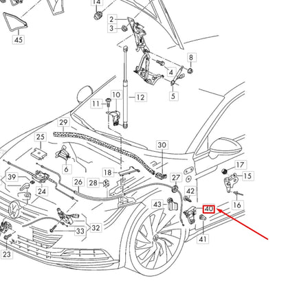NEW VW ARTEON ENGINE HOOD RELEASE HANDLE BRACKET LHD 517823633B ORIGINAL