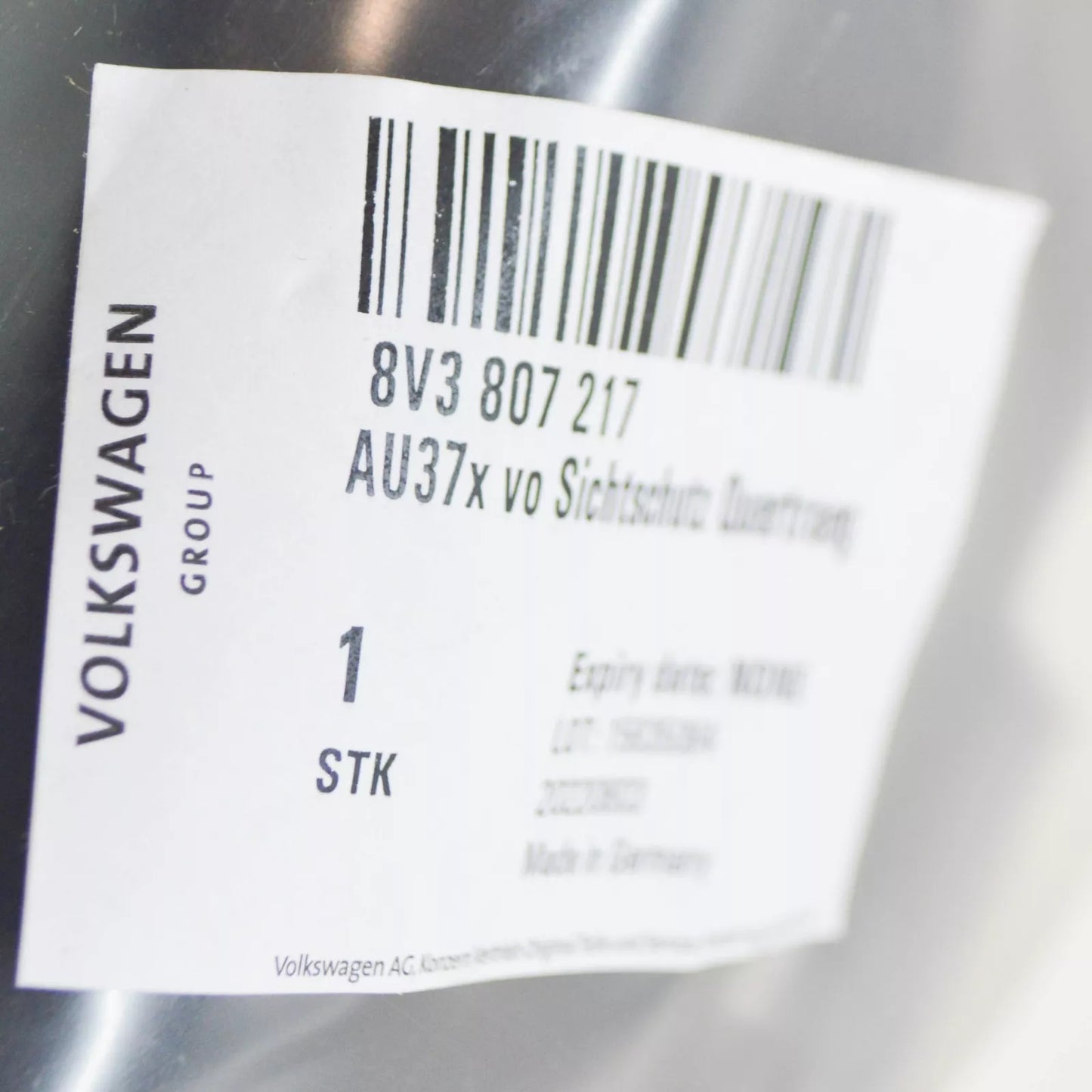 NEW AUDI A3 SPORTBACK 8V FRONT CRASH BAR REINFORCEMENT COVER 8V3807217 ORIGINAL