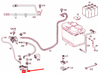 NEW MB E W210 RIGHT LEGROOM BATTERY CABLE CONNECTOR A2105460241 ORIGINAL
